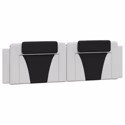 VidaXL 374810, Noir, Blanc, Coton, Simili-cuir, Polyester, Polyvinyl chloride (PVC), 180 cm, 1800 mm, 49 cm, 30 mm