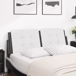 VidaXL 374864 tête de lit et pied de lit Noir, Blanc