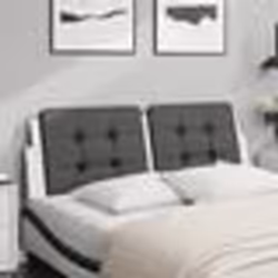 vidaXL Coussin de tête de lit noir et blanc 140 cm similicuir