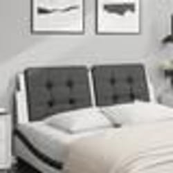 vidaXL Coussin de tête de lit noir et blanc 140 cm similicuir