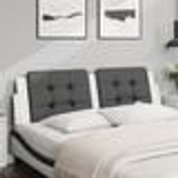 vidaXL Coussin de tête de lit noir et blanc 160 cm similicuir
