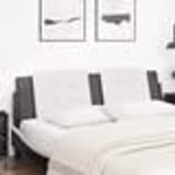 vidaXL Coussin de tête de lit blanc et noir 180 cm similicuir