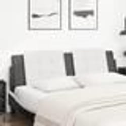 vidaXL Coussin de tête de lit blanc et noir 180 cm similicuir