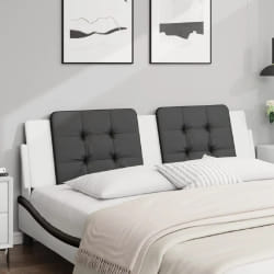 vidaXL Coussin de tête de lit noir et blanc 180 cm similicuir