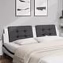 vidaXL Coussin de tête de lit noir et blanc 200 cm similicuir