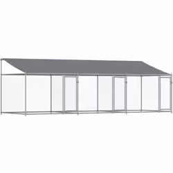 Description générale Gardez vos amis à quatre pattes dans un espace sûr et confortable avec cette cage pour chien ! Son utili ...
