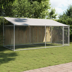 Cage pour chien avec toit et porte gris 4x2x2 m acier galvanisé Vidaxl