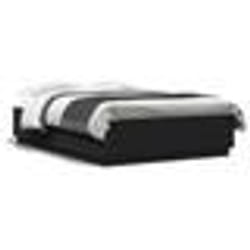 vidaXL Cadre de lit avec LED sans matelas noir 150x200 cm - 150 x 200 cm