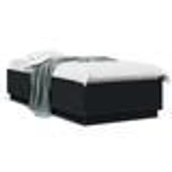 vidaXL Cadre de lit avec LED sans matelas noir 90x200 cm - 90 x 200 cm