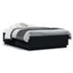 vidaXL Cadre de lit avec LED sans matelas noir 135x190 cm - 135 x 190 cm