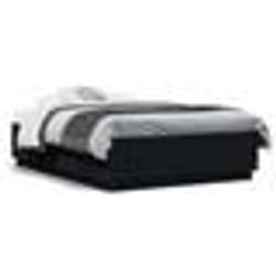 vidaXL Cadre de lit avec LED sans matelas noir 120x190 cm - 120 x 190 cm