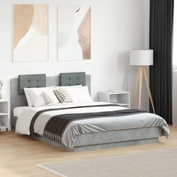 vidaXL Cadre de lit sans matelas gris béton 135x190 cm - 135 x 190 cm
