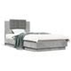 vidaXL Cadre de lit sans matelas gris béton 90x190 cm - 90 x 190 cm