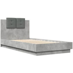 Cadre de lit sans matelas gris béton 75x190 cm Vidaxl