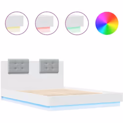 Obtenez une meilleure nuit de sommeil reposante grâce à ce cadre de lit avec tête de lit et lumières LED ! Il est un suppléme ...