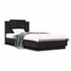 vidaXL Cadre de lit avec LED sans matelas noir 100x200 cm - 100 x 200 cm