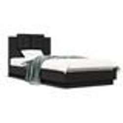 vidaXL Cadre de lit avec LED sans matelas noir 100x200 cm - 100 x 200 cm