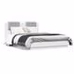 vidaXL Cadre de lit avec LED sans matelas blanc 140x190 cm - 140 x 190 cm