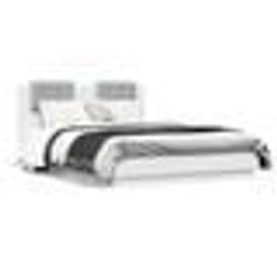vidaXL Cadre de lit avec LED sans matelas blanc 140x190 cm - 140 x 190 cm