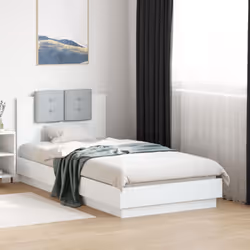 Obtenez une meilleure nuit de sommeil reposante grâce à ce cadre de lit avec tête de lit et lumières LED ! Il est un suppléme ...
