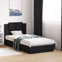 Obtenez une meilleure nuit de sommeil reposante grâce à ce cadre de lit avec tête de lit et lumières LED ! Il est un suppléme ...