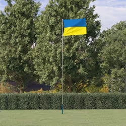 Combinant le mât télescopique et le drapeau de l'Ukraine, cet ensemble de drapeau national attirera les regards dans votre ja ...