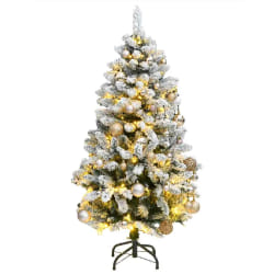 vidaXL Sapin articulé 150 LED 120 cm Vert/Blanc