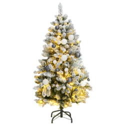 vidaXL Sapin de Noël artificiel articulé 150 LED et boules 150 cm