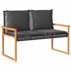 VidaXL 365862, Gris foncé, Rotin, Acier, Bois d'acacia, Adultes et enfants, 1190 mm, 610 mm, 790 mm