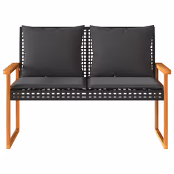 VidaXL 365862 banc de jardin Rotin, Acier, Bois d'acacia - Vue supplémentaire 4