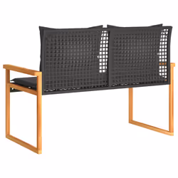 VidaXL 365862 banc de jardin Rotin, Acier, Bois d'acacia - Vue supplémentaire 6
