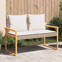 VidaXL 365863 banc de jardin Rotin, Acier, Bois d'acacia