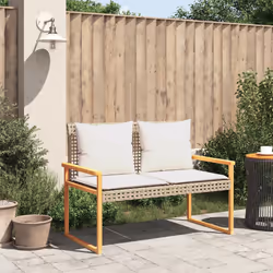 VidaXL 365863 banc de jardin Rotin, Acier, Bois d'acacia