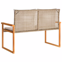 VidaXL 365863 banc de jardin Rotin, Acier, Bois d'acacia - Vue supplémentaire 6