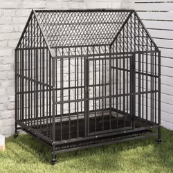 Gardez vos amis à quatre pattes dans un espace clos sûr et confortable avec cette cage avec roues pour chiens ! Utilisation p ...