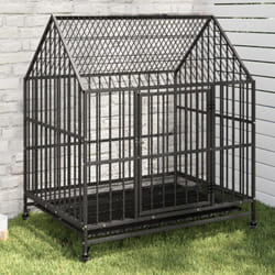 Vidaxl - Cage pour chien avec roues noir gris acier galvanisé