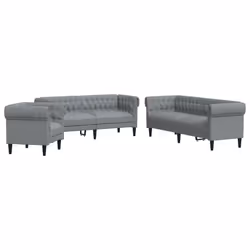 VidaXL 3209191, Gris, mousse, Polyester, Polywood, Bois, 3 siège(s), 2,02 m, 74,5 cm