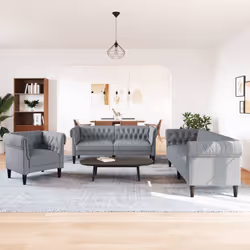 VidaXL 3209191 Ensemble de meubles de salle à manger Gris