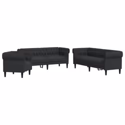 VidaXL 3209193, Noir, mousse, Polyester, Polywood, Bois, 3 siège(s), 2,02 m, 74,5 cm