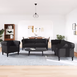 VidaXL 3209193 Ensemble de meubles de salle à manger Noir