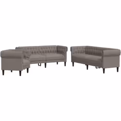 VidaXL 3209196, Taupe, mousse, Polyester, Polywood, Bois, 3 siège(s), 2,02 m, 74,5 cm