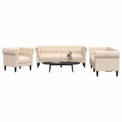 VidaXL 3209198 Ensemble de meubles de salle à manger Crème