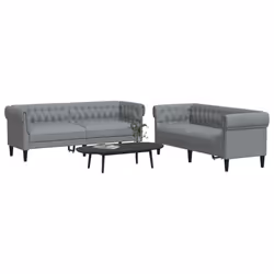VidaXL 3209200 Ensemble de meubles de salle à manger Gris