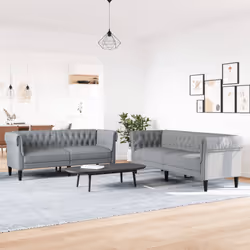 VidaXL 3209200 Ensemble de meubles de salle à manger Gris
