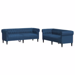 VidaXL 3209206, Bleu, mousse, Polyester, Polywood, Bois, 3 siège(s), 2,02 m, 74,5 cm