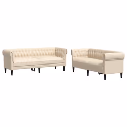 VidaXL 3209207, Crème, mousse, Tissu, Polywood, Bois, 3 siège(s), 2,02 m, 74,5 cm