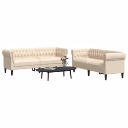 VidaXL 3209207 Ensemble de meubles de salle à manger Crème