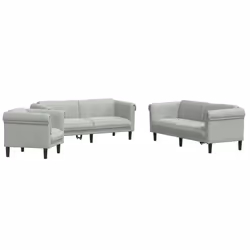 VidaXL 3209209, Gris, mousse, Polyester, Polywood, Bois, 3 siège(s), 2,03 m, 77 cm