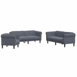 VidaXL 3209210, Gris, mousse, Polyester, Polywood, Bois, 3 siège(s), 2,03 m, 77 cm