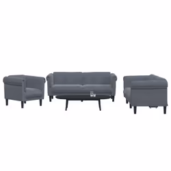 VidaXL 3209210 Ensemble de meubles de salle à manger Gris